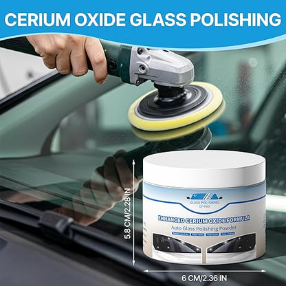 4.94 oz (140 g) Cerium Oxide Glass Polishing – Premium Windshield Glass Scratch Remover Powder 85% TREO, 3.5 Micron – IdealGlass Polishing Compound for AutoGlass, Side Windows, Mirrors – DIY or Pro