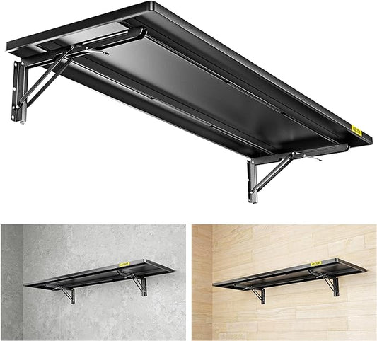 1.2x3ft Adjustable Rail Type Folding Storage Rack Shelf, Suitable for Garage, Storage Room, Kitchens Wall Shelf,Garage Storage Rack Floating Shelves,Folding Panels (1pcs-Black)
