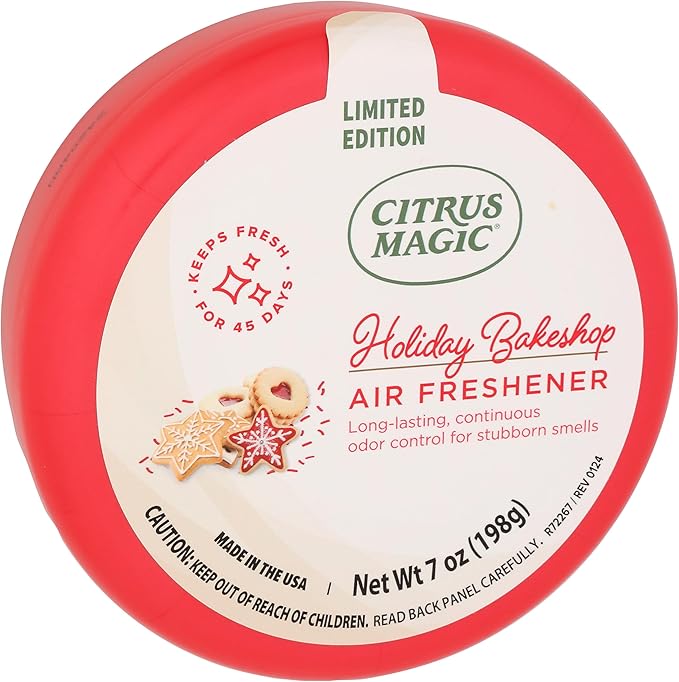 Citrus Magic Holiday Odor Absorbing Solid Air Freshener, Holiday Bakeshop, 7-Ounce, Pack of 3
