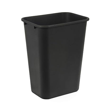 Amazon Basics Trash Can, Rectangular Commercial Office Wastebasket, 10 Gallon (Pack Of 1), Black (Previously AmazonCommercial brand)