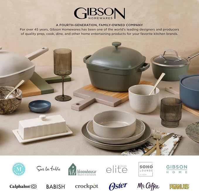 Gibson Elite Soho Lounge Square Reactive Glaze Stoneware Dinnerware Set