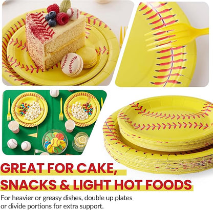100 Pcs Disposable Softball Party Tableware Set