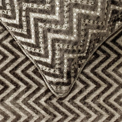 The HomeCentric King Queen Twin Grey Decorative Full 68"x18" Bed Runner with Pillow Cover, Crystals Bed Scarf on Velvet Fabric - Grey Crystal Chevy