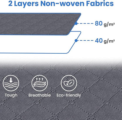 Fab totes 4 Pack Clothes Storage, Foldable Thick Fabric Blanket Storage Bags, Containers for Organizing Bedroom, Closet, Clothing, Comforter,Closet Organization with Handle,Grey