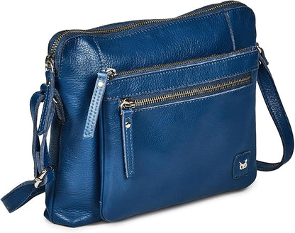 Wise Owl Accessories Small Soft Pebbled Real Leather Crossbody Handbags Purses Sling Crossover Shoulder Bag