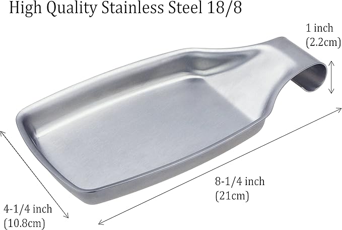 MSY BIGSUNNY Stainless Steel 304 Spoon Rests for Kitchen, Oversized, Long Lasting Brushed