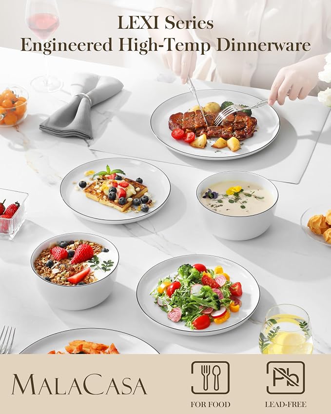 MALACASA 24-Piece Dinnerware Set
