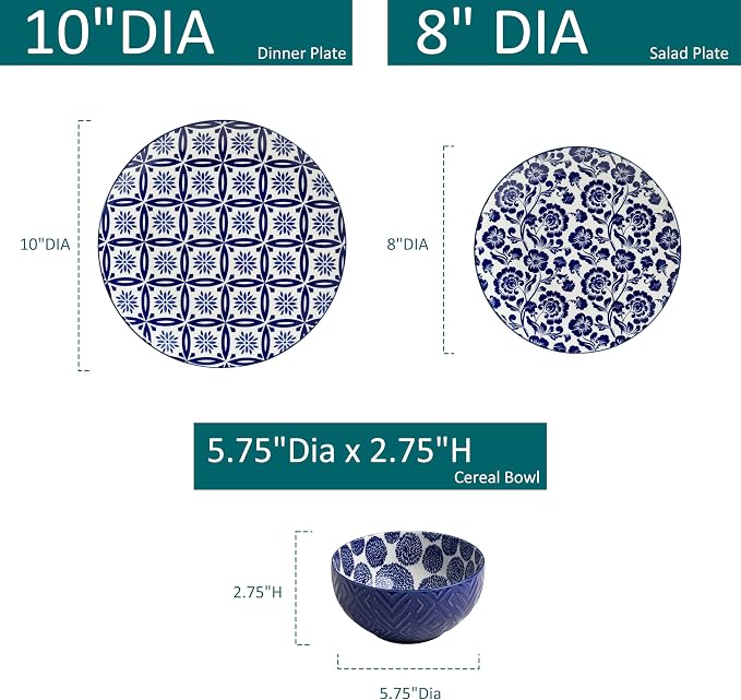 LEHAHA 12 Pieces Modern Porcelain Dinnerware Set，Service