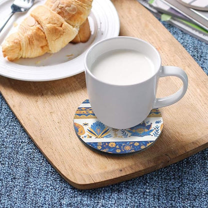 Vector Illustration Ukrainian Folk Pattern 4 Pcs Round Coasters