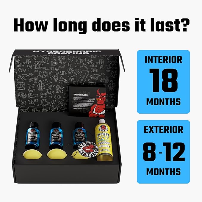 garage bulls Car Plastic Restorer & Hydrophobic Trim Ceramic Coating Kit Car Accessories Long Lasting Coating (3 Pack)