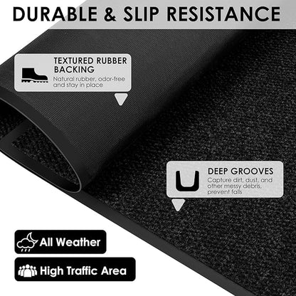 3′ x 29′ Front Door Mat Indoor Outdoor Entrance, Commercial Floor Mat Heavy Duty Dirt Trapper Entryway Doormat, Custom Size Non Slip Rubber Backing Welcome mat, Door Mat for High Traffic Area