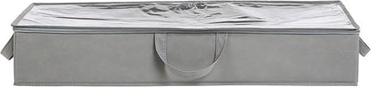 Amazon Basics Under Bed Fabric Zipper Storage Container Bags with Window and Handles, 2-Pack, 30.2 x 20 x 5.7 inches, Gray