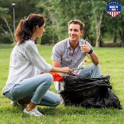 Fuxury 55-60 Gallon Heavy Duty Trash Bags, 100 Count Black Garbage Bags, 23 Mic Thick, 38x58 in, Star-Seal Bottom, Plastic Bags Ideal for Home, Yard & Commercial Use, Made in USA