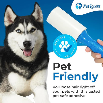 PetLovers Extra Sticky Lint Roller Mega Value Set 450 Sheets for Pet Hair Removal and Clothes, Dog and Cat Lint Remover 5 Pack