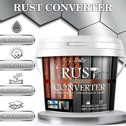Rust Converter for Metal - Black Metal Primer and Rust Remover, Reformer ＆ Encapsulator, Long-lasting Anti-Rust Effect, Inhibitor Paint for Cars and Various Surfaces - 32 fl. oz