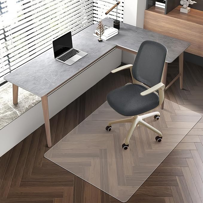 Vicwe Office Chair Mat for Hard Floor, 48"x36" Anti-Slip PVC Computer Chair Mat, Easy Glide for Chairs, Multi-Purpose Floor Protector Desk Chair Mat for Home Office