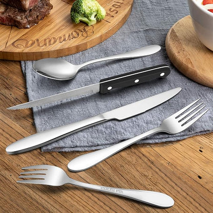 LIANYU 24-Piece Silverware Set