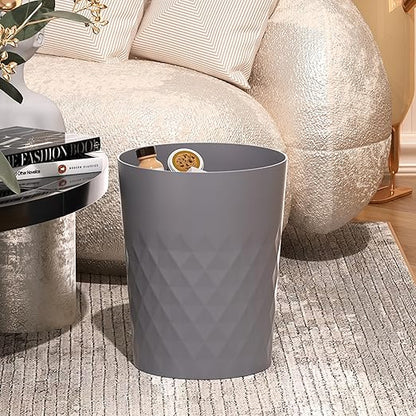 1.8 Gallon Small Trash Can 2 Pack Bathroom Garbage Can Waste Basket Recycling Bin for Dorms Bedrooms Offices Kitchens, Grey