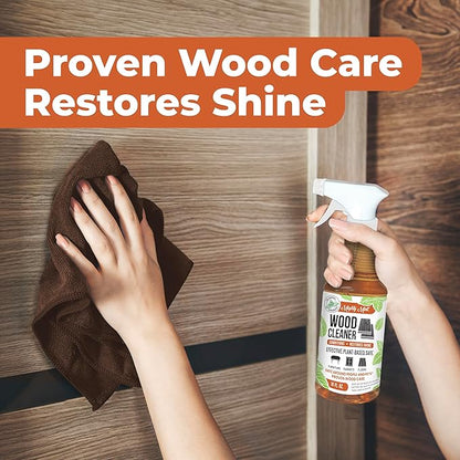 Mighty Mint Wood Cleaner and Conditioner, Spray Cleans and Renews Wood, Natural Peppermint Scent, 16oz