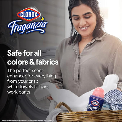 Clorox Fraganzia Laundry Scent Booster Crystals in Rose Scent - Scented In-Wash Freshener Beads for Fresh, Clean, Great Smelling Clothes and Linens, 18 Oz - 2 Pack