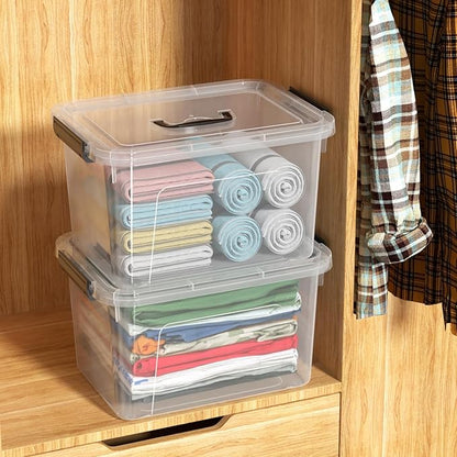 18 Quart Plastic Storage Bins with Lid, 4 Packs Clear Latching Storage Box