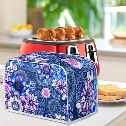 Bright Blossoms Toaster and Blender Cover Set Boho Mandala Floral Small Appliance Cover Kitchen Accessories Size S