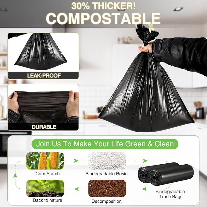Small Bathroom Trash Can with Lid Soft Close, 1.8 Gallon Stainless Steel Garbage Can with Removable Inner Bucket,75Count Trash Bags, Slim Step Pedal Trash Bins