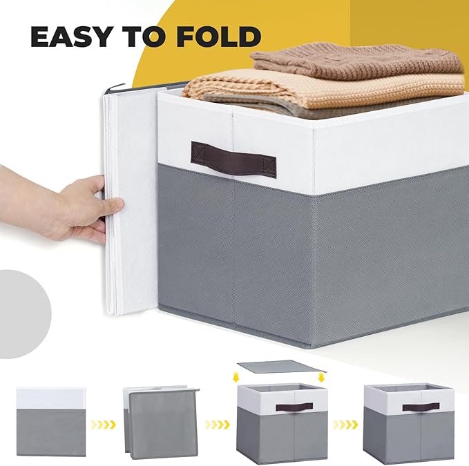 Criusia Storage Cubes for Cube Organizer - 13 inch Fabric Storage Bins for Organizing Clothes Toys Blanket -8 Pack Versatile Storage Baskets for Shelves/Storage and Organization for Bedroom RV Closet