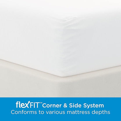 AllerEase Waterproof Mattress Protector Stain Protection Twin Size Allergen Barrier Hot Water Washable Machine Washable Durable Zippered Knit Mattress Cover Stretch Corners (White)