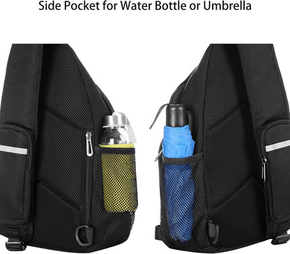 MOSISO Sling Backpack Bag, Crossbody Shoulder Bag Travel Hiking Daypack Chest Bag with Front Square Pocket&USB Charging Port