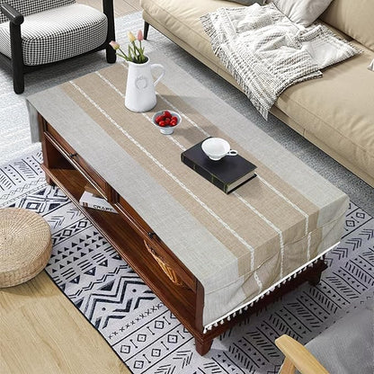 Coffee Table Cloth, Table Cover with Pockets and Tassel,Coffee for Living Room Small Rectangle Tablecloths Washer Dryer Fridge Top Dust Cover,Easy Care Machine Washable