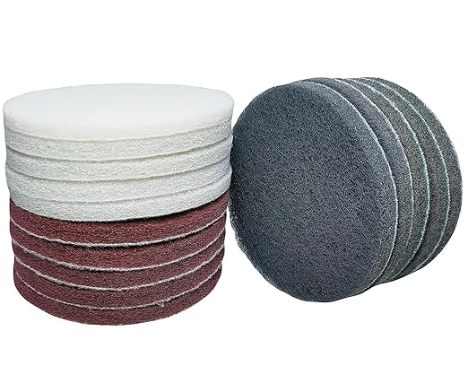 15 PCS 5 Inch Hoop and Loop Multipurpose Scrubber Scouring Pads - Flocking Scuff Pads, 400 800 2000 Grits Conditioning Discs Polishing Pads for Furniture Automotive Cleaning, Rust Removal