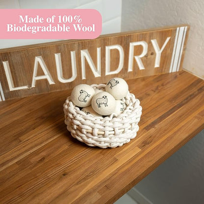 Lavender Scented Wool Dryer Balls – 6 XL Pack – Natural Fabric Softener, Reusable, Reduces Static, Reduces Wrinkles & Shortens Drying Time, Made W/Essential Oil, 100% Pure Wool