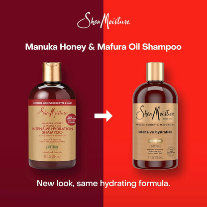 Shea Moisture Intensive Hydration Shampoo Manuka Honey and Mafura Oil for Dry, Damaged Hair Sulfate-Free 13 oz