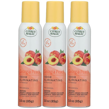 Citrus Magic Odor Eliminating Air Freshener Spray, Georgia Peach, 3-Ounce, Pack of 3