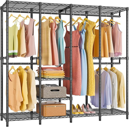 VIPEK V40 Medium Garment Rack Heavy Duty Clothes Rack for Hanging Clothes, Multi-Functional Bedroom Clothing Racks Freestanding Closet Portable Closet Wardrobe, Max Load 900lbs, Black