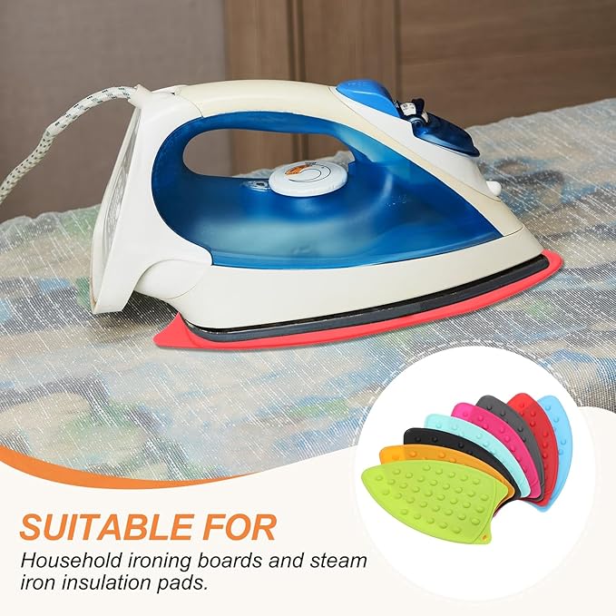 PATIKIL Silicone Iron Rest Pad, 2 Pcs Multipurpose Hot Heat Resistant Iron Rest Plate Protective Pad for Ironing Board Hot Resistant Steamer Steam Compact Mat, Orange