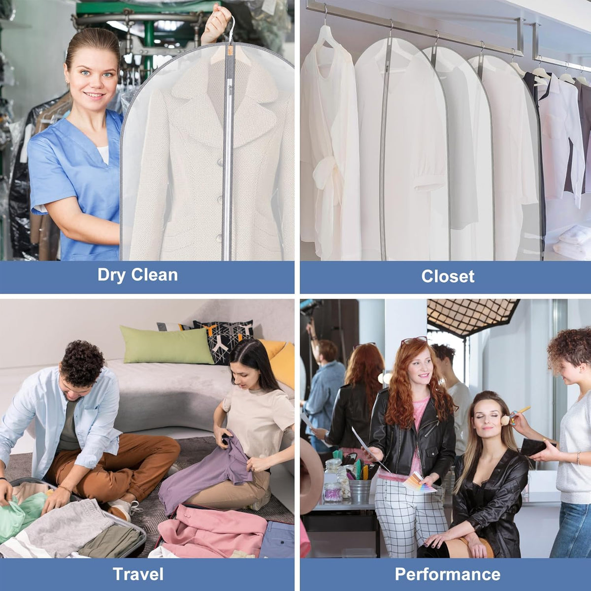 Vacuum Storage Bags, Compression Space Saver Vacuum Seal Bags for Clothing Travel Luggage Comforters Blankets Pillows Bedding (Clear, 6 Pack)
