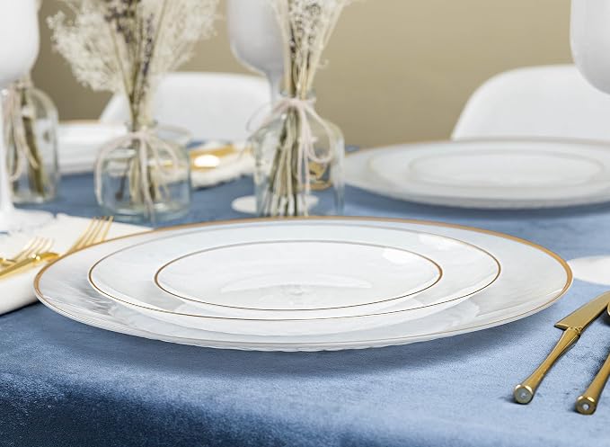 PLASTICPRO 64 Piece Combo Plate Set includes 32-7'' inch Plates & 32-10'' inch