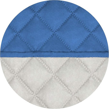 PureFit Reversible Quilted Sofa Cover, Water Resistant Slipcover Furniture Protector, Washable Couch Cover with Non Slip and Elastic Straps for Kids, Dogs, Pets (Chair, Blue/Ivory)