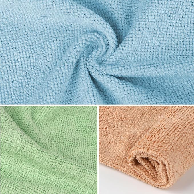Orighty Microfiber Washcloths Bulk Towels Set 100 Pack, Highly Absorbent and Soft Feel Face Cloths, Multi-Purpose Wash Cloths & Hand Towels for Bathroom, Hotel, Spa, and Gym, 12x12 Inch, Multi-Color