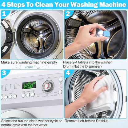 150 Pcs Washing Machine Cleaner Washing Machine Tablets Deep Cleaner Tablets for Front Loader and Top Load Washer