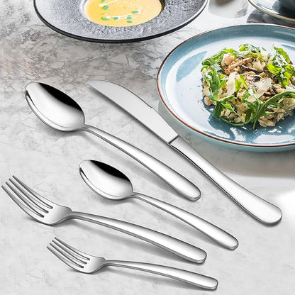LIANYU 65-Piece Heavy Duty Silverware Set