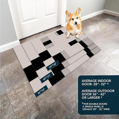 Ultra Thin Door Mat Indoor Entrance, 1/10 in Thin Door Mats for Inside Entry, Non-Slip Rubber Backing Washable Doormat, Fade Resistant, Absorbent, Low Profile Dirt Trapper, 30"X17"