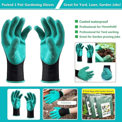 Standard 2-Pack 16 Gallon Yard Lawn Garden Bags (D18, H15 inch) with Gardening Gloves, Yard Waste Bags,Patio Debris Container,Camping Trash Bin,Recycling Bag,Laundry Bin,Lawn Weeds,Leaf Bags 4 handles