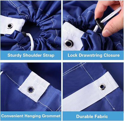 10 Pcs Nylon Extra Large Laundry Bag with Strap Travel Laundry Bags with Drawstring Closure Portable Cloth Bag for College Dorm Apartment Dwellers(Dark Color,24 x 21 Inch)
