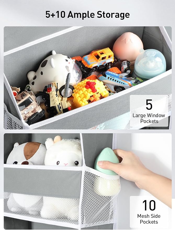 Yecaye 3 Pack Over The Door Organizer, 6-Tier Closet Door Hanging Organizer with 12 Mesh Pockets, Bathroom Organizers and Storage, Ultra Sturdy Large Capacity Over Door Storage Newborn Baby Essentials