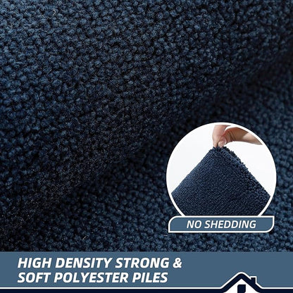 BEQHAUSE Door Mat 32" x 48", Non-Slip Door Mats Indoor Entryway Rugs Washable Low-Profile Absorbent and Stain Resist Floor Mats, Dog Door Mat for Front Back Door, Muddy Wet Shoes & Paws, Navy Blue
