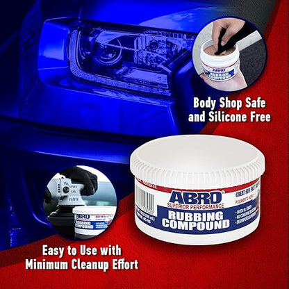 ABRO Superior Performance Rubbing Compound, 10 oz., Buffing Compound for Oxidized Finishes, Smooth, Reflect, Clean