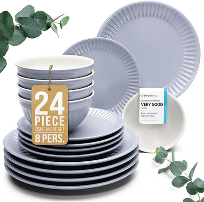 24 Piece Stoneware Dinnerware Set